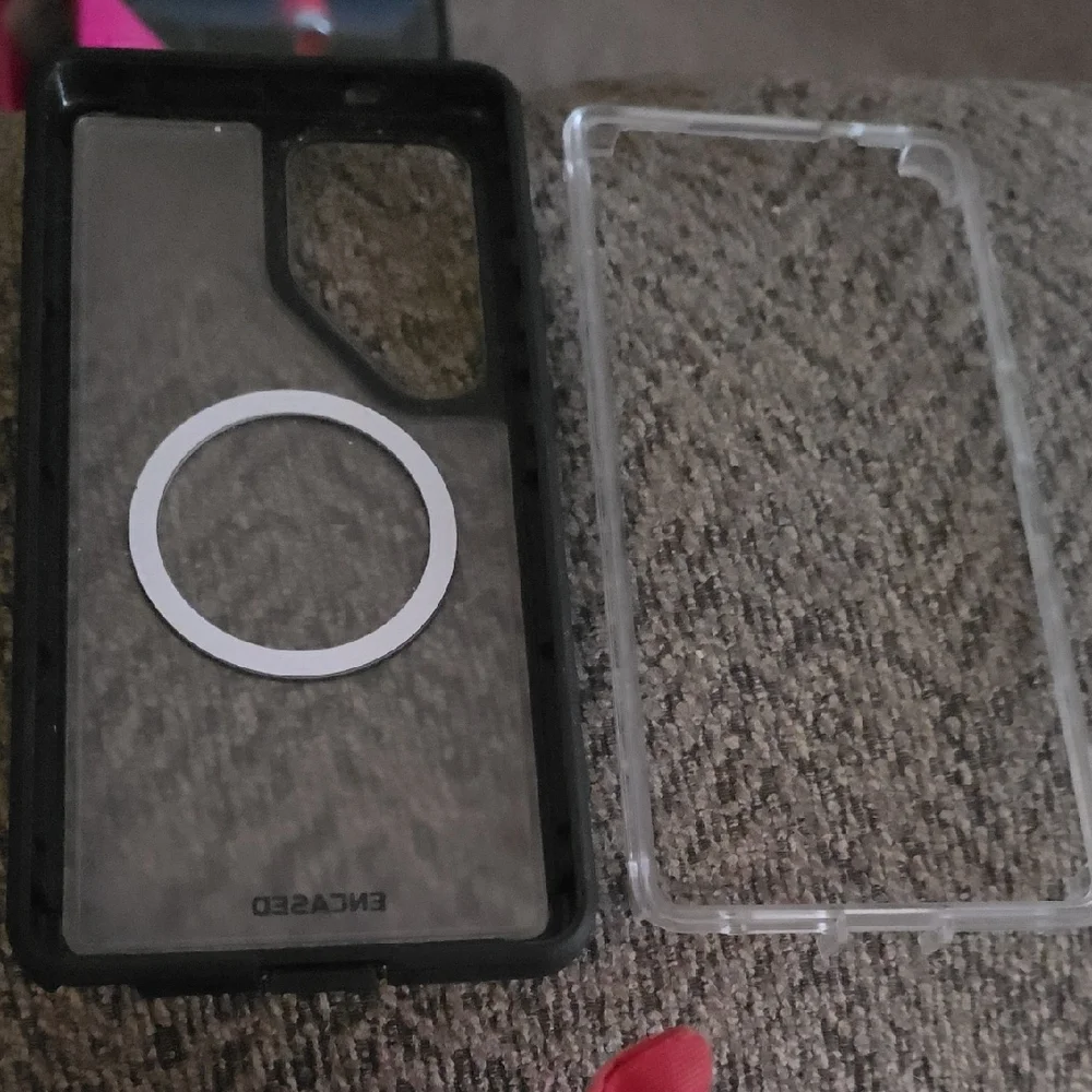 Encased Black/Clear Protective Phone Case For Samsung S25 Ultra